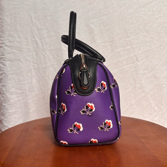Coach Rowan Purple Floral Mini Satchel Handbag - Picture 3 of 7